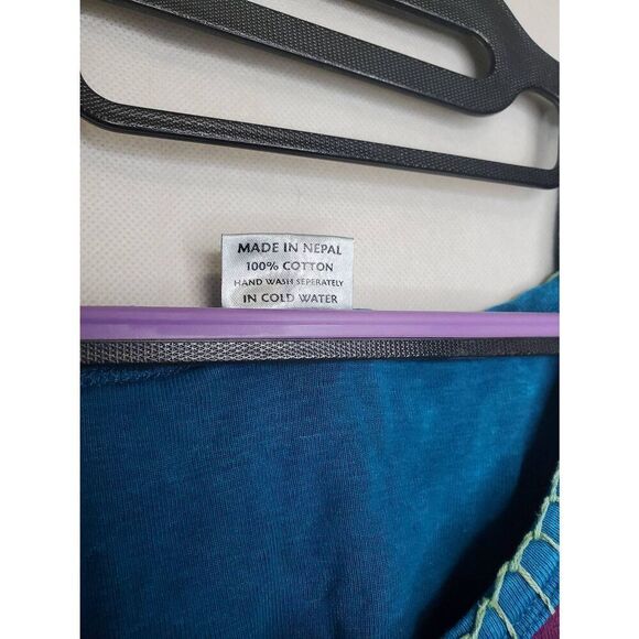 Himalaya Handcraft Y2K Boho Hippie Festival Patchwork Embroidered Cotton Tank - Picture 4 of 6